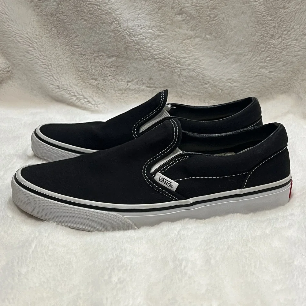 Vans Classic Slip On Sneaker Skate‎ Shoes US 5.5 UK 4.5 EUR 37Black White Canvas
